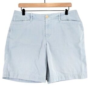 LRL Ralph Lauren Jeans Co Womens Chino Bermuda Shorts Light Blue Size 10 Cotton
